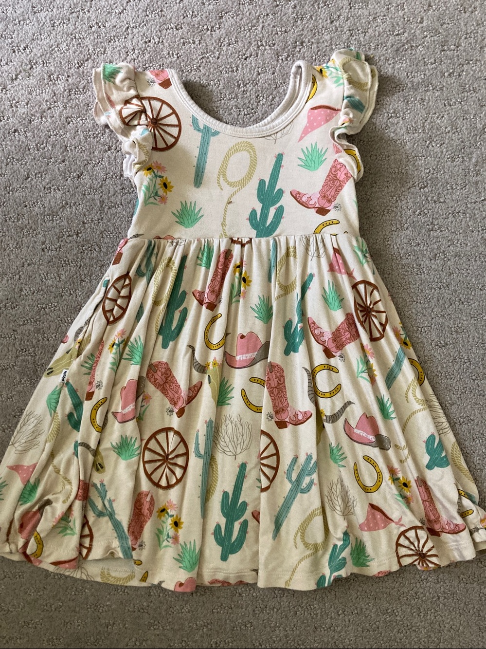 Little Sleepies western cowgirl bamboo play dress, 3T. - Picture 3 of 5